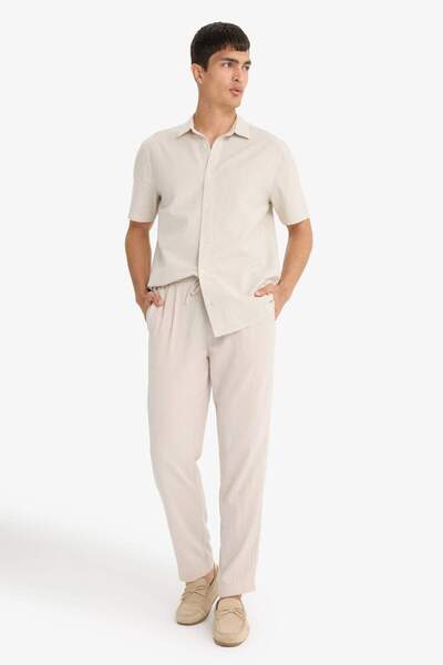 DeFacto New Season Relax Fit Short Leg Linen Look Trousers
