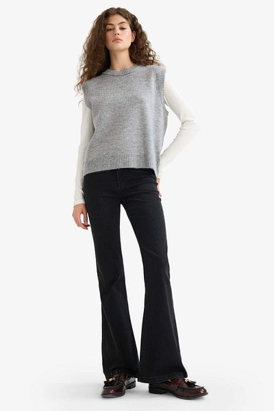 DeFacto Regular Fit Basic Прямий велосипедний комір Трикотажний светр D5364AX24AU