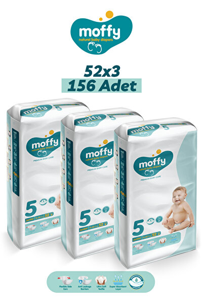Moffy Jumbo Junior No 5 Bebek Bezi (52x 3) 156 Adet