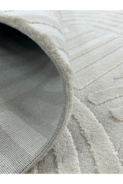 ünalcarpet 4 Metrekare - 6 Metrekare Bambu Tarz Modern Dokuma Salon Oturma Odası Mutfak Halısı Antialerjik Bej