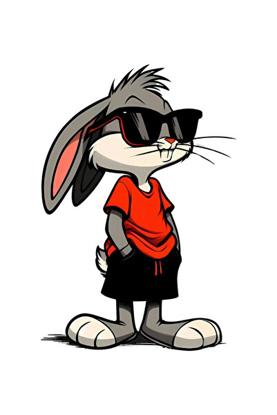 Quart Aksesuar 14 x 9,5 Cm Bugs Bunny Sticker Araba Laptop Oto Motor Sticker