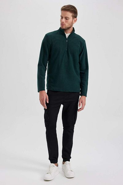 DeFacto Regular Fit Zippered High Collar Half Zipper Fleece Sweatshirt