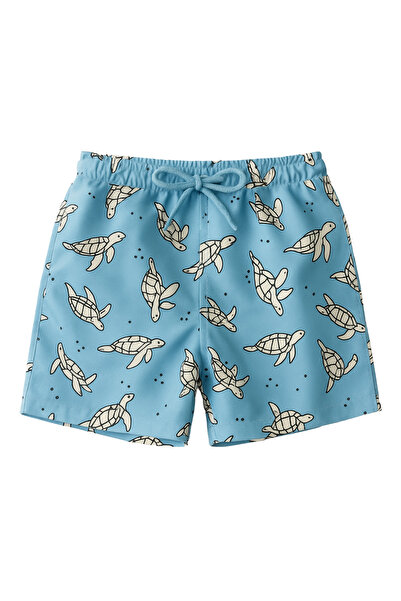 Katia&Bony شورت سباحة منقوش على شكل سلحفاة للرجال باللون الأزرق