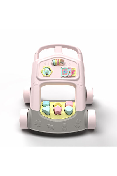 Uniqlion 2'si 1 Arada Yürüme Yardımcısı İlk Adım Arabası ve Şekil Eşleştirme Oyuncağı , 10 Ay+