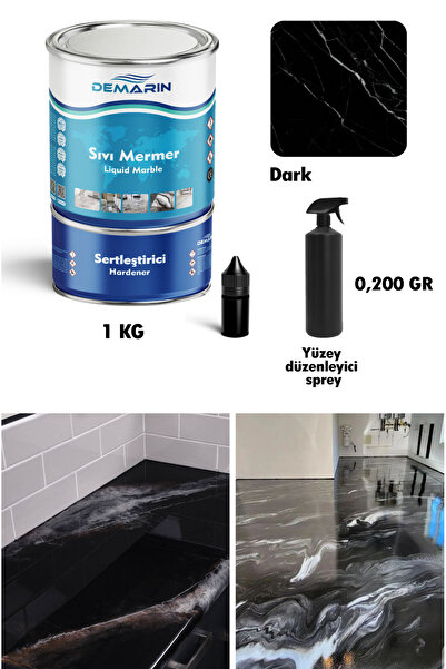 Demarin Çift Bileşenli Solventsiz Sıvı Mermer Liquid Marble (Tezgah, Zemin Bo...