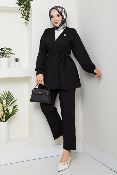 modapark.ist Women's Belt Detailed Trousers Suit