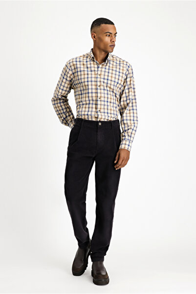 Kiğılı Relaxed Fit Rahat Kesim Likralı Pileli Kadife Pantolon