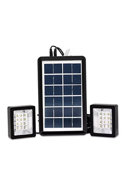 divendi-ro Sistem de iluminat solar LED cu 2 spoturi și panou solar, 3W, 1200LM, 3600mAh, IP67