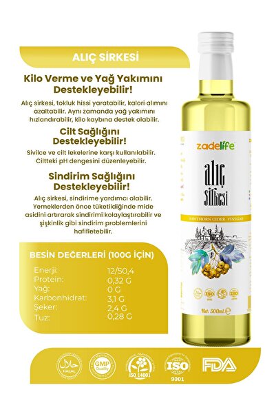 zadelife Alıç Sirkesi 500 Ml