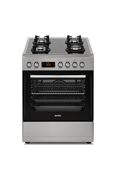 Simfer 1226 Inox Cam Yüzeyli 4 Gözü Gazlı Multi Turbo Fırın
