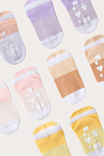 Katia&Bony Бебешки чорапи с ленти и сърце на дъното, в кутия с 5 чифта