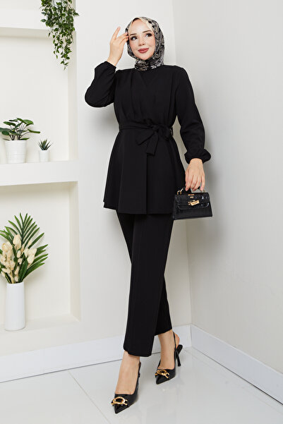 modapark.ist Kadın Drape Detaylı Pantolonlu Takım