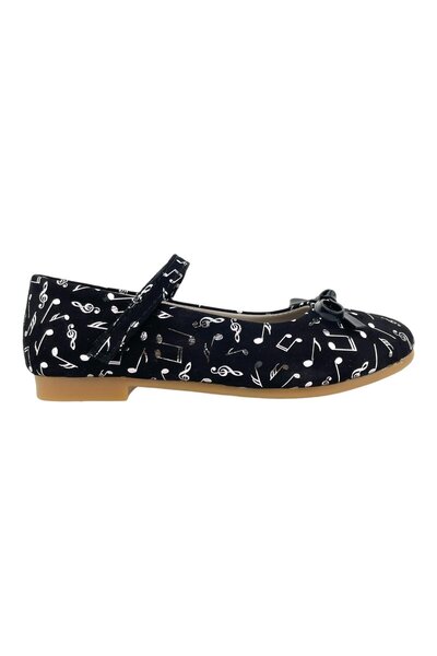 Nubebe Little Bow Classic School Shoes Black-Lame