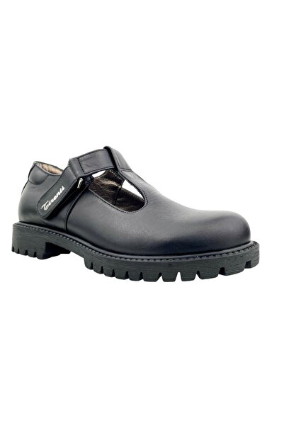 Tirenti T Band Velcro Black School Shoes