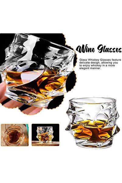 Kelira 2'li Iskoç Tarzı El Yapımı Kurşunsuz Kristal Viski Bardak 300 ml Kokteyl Konyak Votka Sunum Bardağı