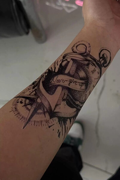 HEDİYEVİM Geçici Pusula Figürlü Dövme Tattoo