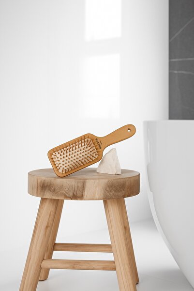 ROLVES Ahşap Bambu Saç Fırçası Saç Açıcı Tarak Profesyonel Saç Masaj Tarağı