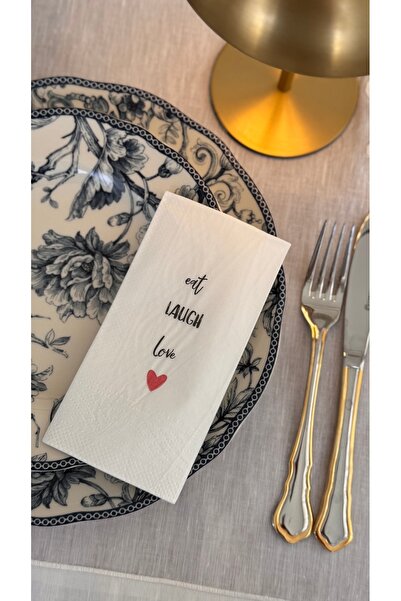 napkindesign napkindesing Eat laugh love Baskılı Lux Sunum peçete 20’li