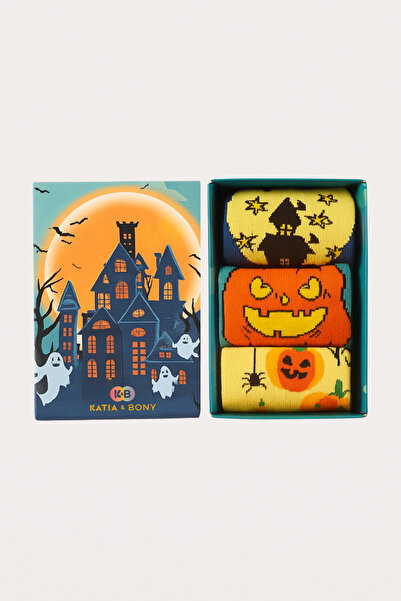 Katia&Bony Çocuk 3'lü Halloween Desenli Kutulu Soket Çorap
