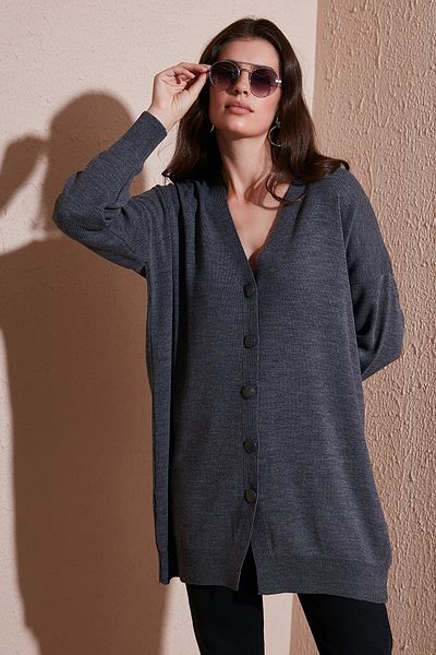 Lela V-neck Knitwear CarDigan - ButtoneD, CarDigan 4616031