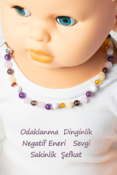 Boas Sertifikalı Canlı Dinginlik Bebek Kehribar Kolyesi – Kehribar, Ametist, ...