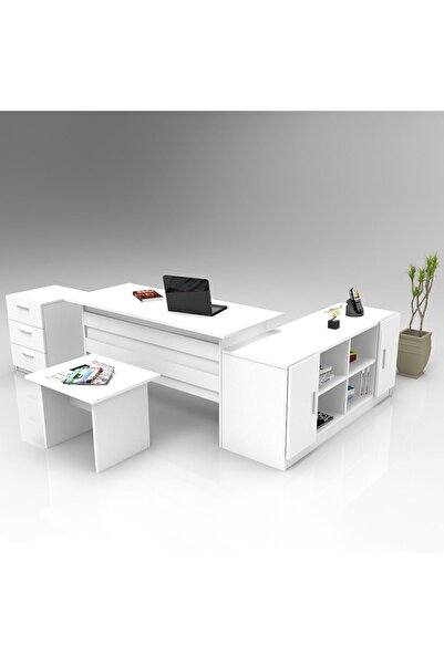 Yurupa Bega ABCF Ofis Büro Masa Takımı 3 Renk Beyaz BEG13-W