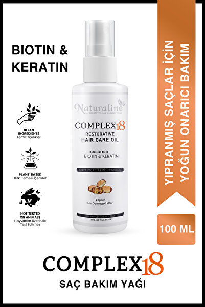 Naturaline Complex 18 Bitkisel Yağlı Saç Bakım Yağı – Kırık Karşıtı & Onarıcı...
