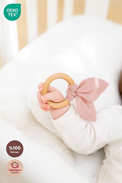 Bebekevi Müslin Diş Kaşıyıcı-Gül Kurusu