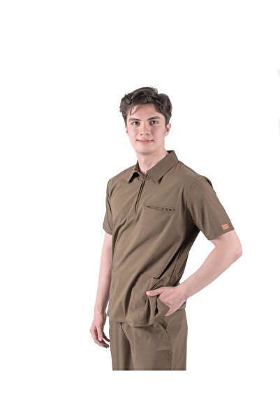 Brl Üniforma Unisex Khaki Surgical Jersey for Doctor and Nurse - Single Top Lycra |   Medizip
