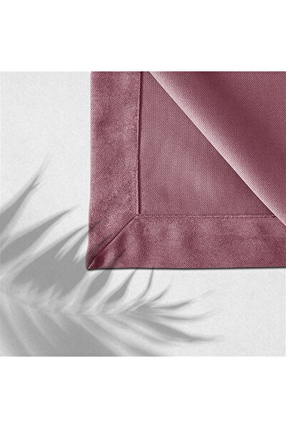 GOCCIA HOME Kadife Dokulu Masa Örtüsü Gül Kurusu Rengi