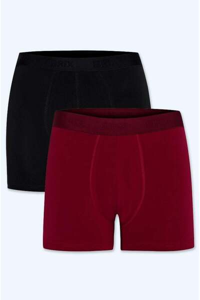 Brix Modal pentru bărbați, dublu B boxeri, culoare roșu claret