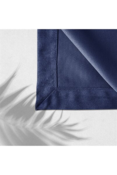 GOCCIA HOME Kadife Dokulu Masa Örtüsü Mavi Rengi