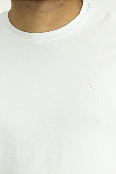 Kiğılı Μπλουζάκι μονό ζέρσεϊ από βαμβακερό λεπτό μπλουζάκι με λαιμόκοψη