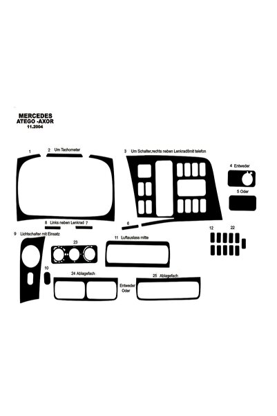 Marscockpitdesign Mercedes Atego Axor Konsol-Torpido Kaplama 2004 25 Parça