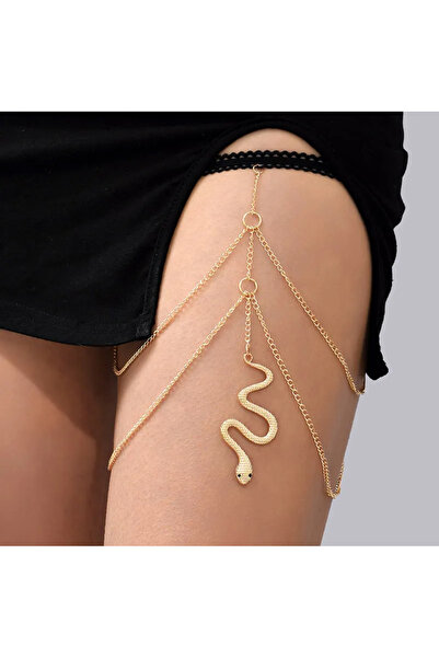G&H UNDERWEAR رباط ساق ذهبي بتفاصيل ثعبان