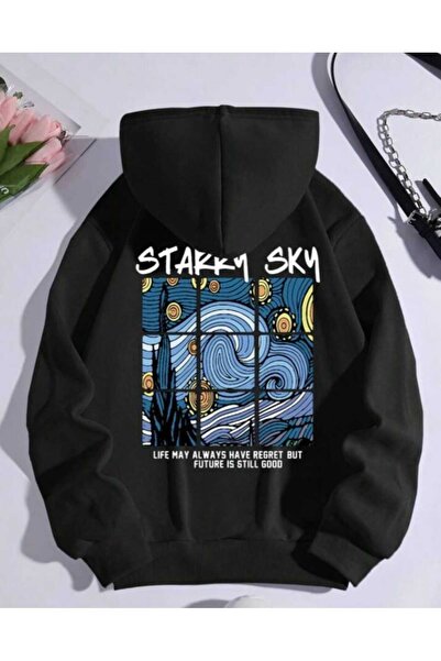 Elvino Zvezdano nebo Štampano Oversize kroj unisex Sa kapuljačom dukserica