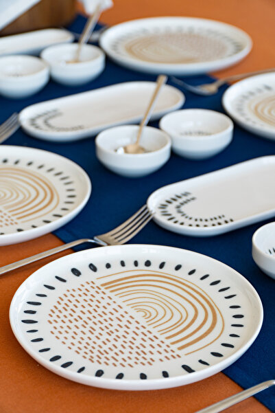 Heda Porselen Yakamoz 16 Piece 6 Person Porcelain Breakfast Set