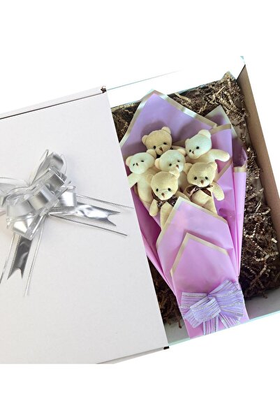 Sole 90cm Plush Bear and Lilac Soft Plush Teddy Bear Bouquet Gift for Lover Birthday Special Day Gift Set