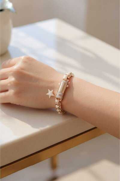 Atölye Olcay Eser Steel Tarnish Free Gold Antiallergic Guaranteed Bracelet Vip Special Series Jewelry