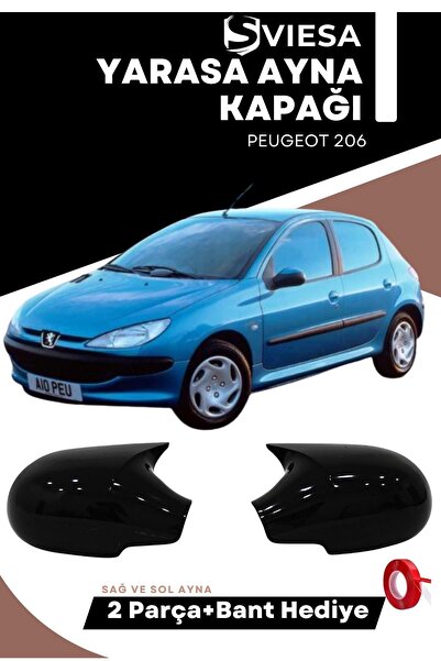Sviesa Peugeot 206 Uyumlu Batman Yarasa Ayna Kapağı Piano Black