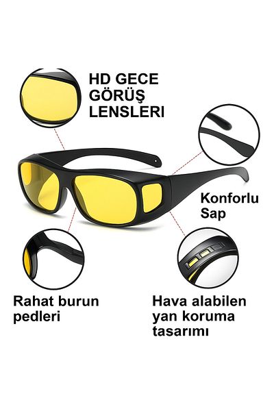 MİNGODAN Yellow Night and Day Driving Glasses Hd Night Vision, Car Glasses Non-Glaring Driving Glasses