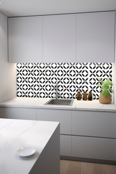 DECOMALL Suya Dayanıklı 100X100 CM Mutfak Banyo Zemin Mermer Mobilya Fayans Yapışkanlı Folyo Kaplama CODE 175