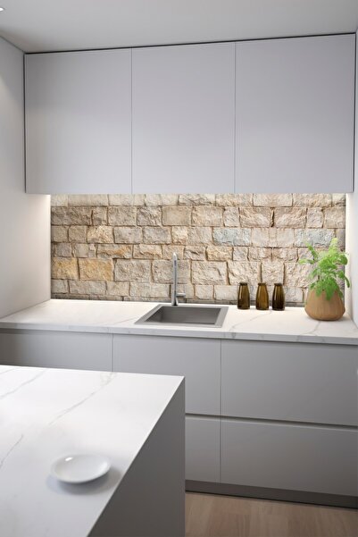 DECOMALL Suya Dayanıklı 50X100 CM Mutfak Banyo Zemin Mermer Fayans Yapışkanlı Folyo (LAMİNASYONLU) CODE 180