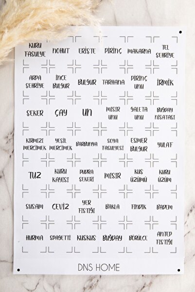 DNS HOME 6'lı Vakum Kapaklı Bakliyat Seti Etiketli Saklama Kabı Erzak Seti Kavanozu Mika 1200 ml