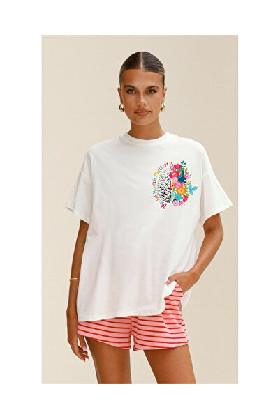 Tubinyoo Mini Mental Health Matters Patterned Unisex Oversize T-Shirt