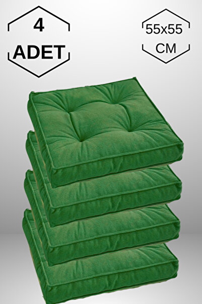 MoMMe 4 Adet Yer Minderi, Kare Yer Koltuk Minderi Büyük Sandalye Minderi, Bal...