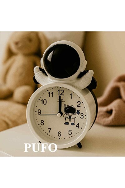 PUFO Happy Astronaut children's alarm clock, 15 cm, black