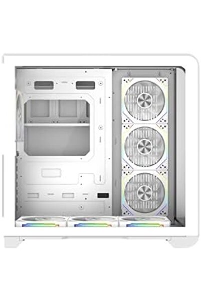 SPEARPC Meer Pro ATX Tempered Glass Gaming PC Case with 7 Fans PWM and Argb Lighting in White