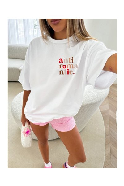 Tubinyoo Unisex Oversize T-Shirt with Antiromantic Pattern