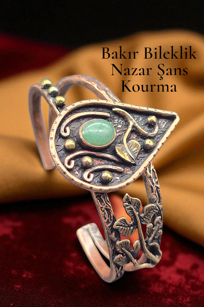 NBS Beautiful Naturel Stones Copper Bracelet Adjustable Aventurine Stone Special Design Handcrafted Very High Quality
